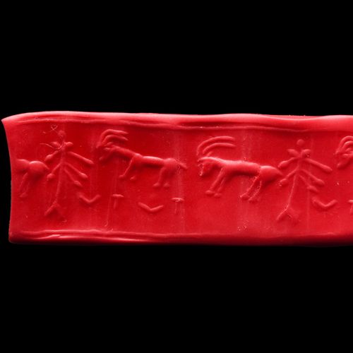 BACTRIAN STONE CYLINDER SEAL Likely Bactrian / Turkmenistan, ca. 2nd or 1st mill&hellip;
