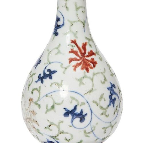 Null A Chinese porcelain doucai bottle vase, early 18th century, painted in douc&hellip;