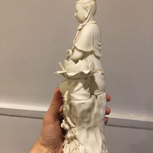 Null A Chinese porcelain blanc-de-chine figure of Guanyin, late Qing dynasty, mo&hellip;