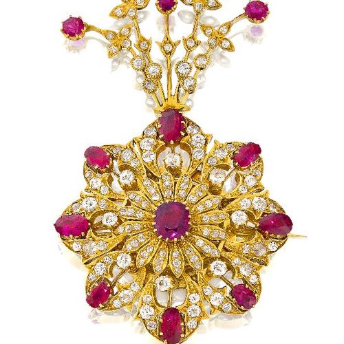 Null A diamond- and ruby-set gold sarpech formerly the property of the Maharaja &hellip;