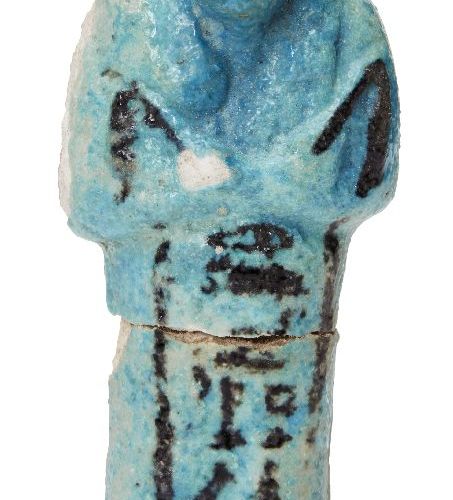 Un shabti égyptien de composition à glaçure turquoise avec des détails à glaçure&hellip;