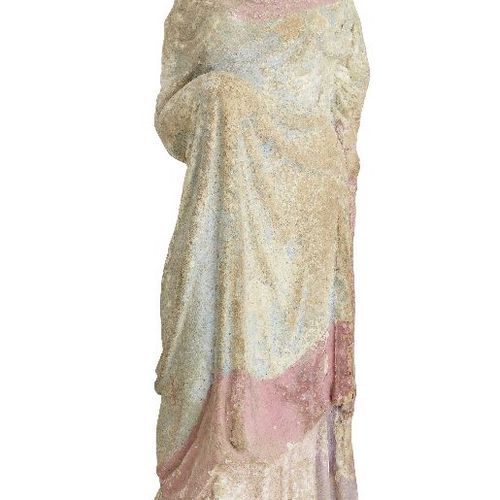Null Weibliche Terrakotta-Figur aus Canosan, ca. 3. Jh. V. Chr., mit Spuren von &hellip;