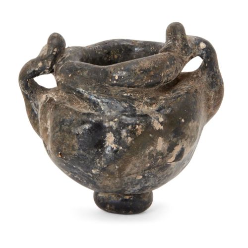 Null A rod-formed bulbous dark green glass jar, Eastern Empire, 4th-5th century,&hellip;