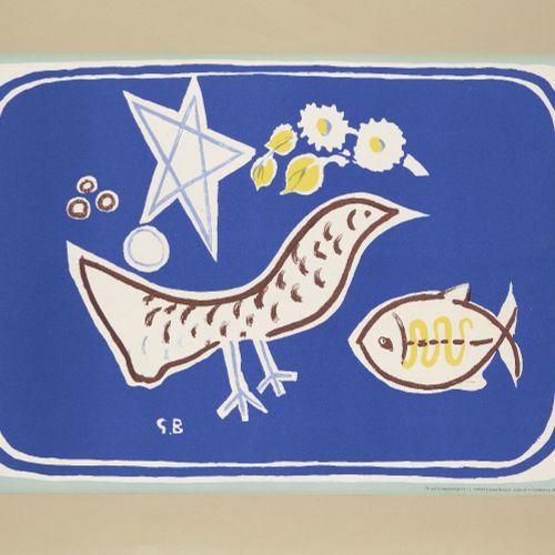 Null 乔治-布拉克

法国 1882-1963-



鸟》，1949年。



织物上的彩色石版画，版上有签名，由W.S. Cowell Ltd.印刷，由&hellip;