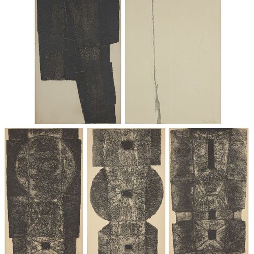 詹姆斯 吉特 
法国 1925 2010 
 
无题》，1961年。 
 
织物上的碳化硅蚀刻画，铅笔签名，日期和编号为9/20，画幅36.6 x 57cm；还&hellip;