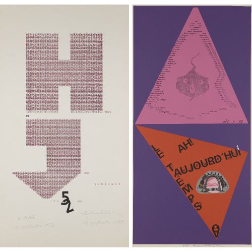 Null 亨利-肖邦

法国 1922-2008-





啊！现在的时间》，1972年和《亨利和让庆祝25周年》，1977年。



两幅织布彩色丝网版画，&hellip;