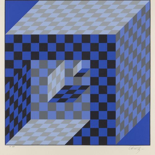 Null Victor Vasarely, 

Ungar/Franzose 1906-1997- 



Felhoe, 1989;



Farbsiebd&hellip;