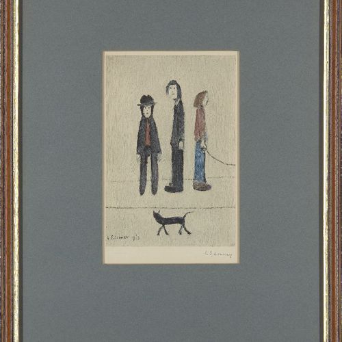 Null 劳伦斯-斯蒂芬-洛瑞RBA RA,

英国人，生于1887年-



家庭》和《三个人和一只猫》。



两幅织布彩色胶印版画，每幅都有蓝色签字，每幅&hellip;