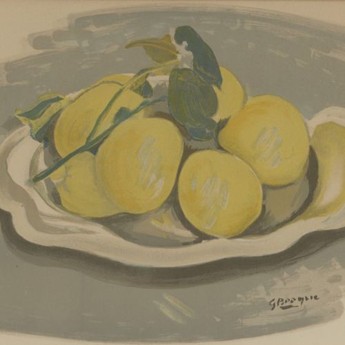 Null 在乔治-布拉克之后

法国 1882-1963-



无题静物与柠檬。



织布彩色石版画，版上有签名，图片37.8 x 56.2cm (有框架)&hellip;