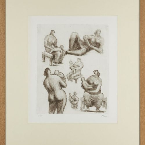 Null Henry Moore OM CH FBA,

英国 1898-1986-



母子研究》和《卧姿》[CGM 452]，1977年。



织布彩色&hellip;