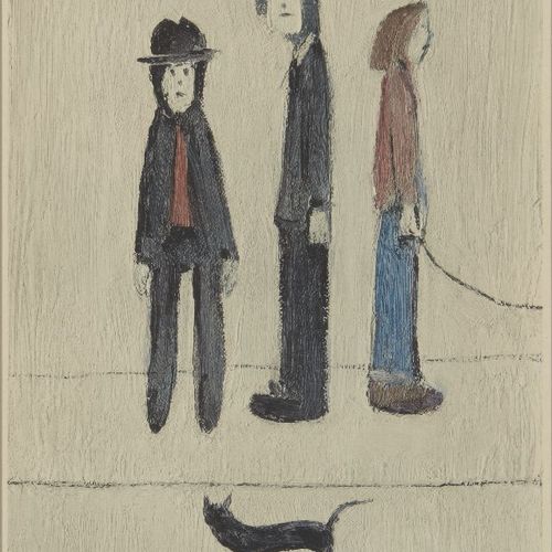 Null 劳伦斯-斯蒂芬-洛瑞RBA RA,

英国人，生于1887年-



家庭》和《三个人和一只猫》。



两幅织布彩色胶印版画，每幅都有蓝色签字，每幅&hellip;