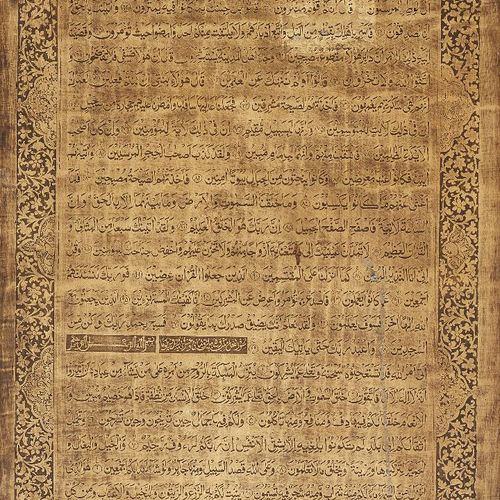 Null Due grandi lastre di stampa Qajar in rame da un Corano, Iran, fine XIX-iniz&hellip;