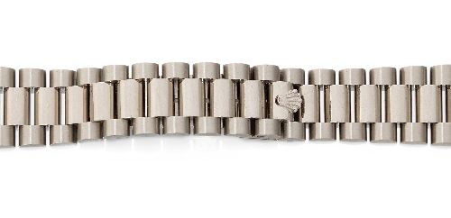 Null Rolex. An 18ct white gold president bracelet with small Rolex crown hidden &hellip;
