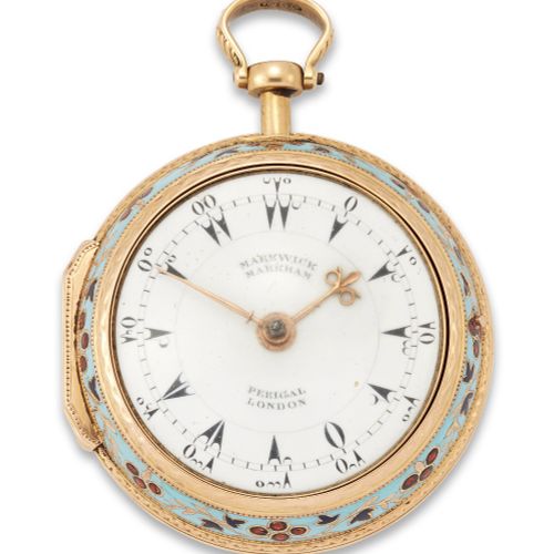 Null Markwick Markham. A gold and enamel pair case verge pocket watch 
London ha&hellip;