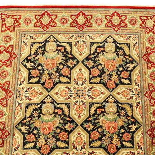 Null A very fine part-silk North Persian Kirman rug, third quarter 20th century,&hellip;