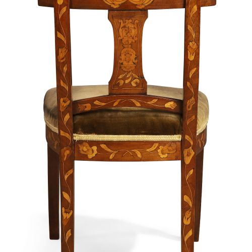 Null A pair of Dutch marquetry chairs, by PHA Schadde, 19th century, on tapering&hellip;