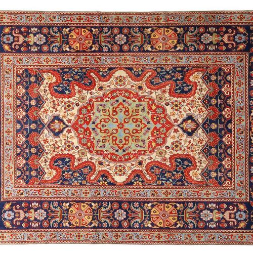 Null An Azerbaijani Tabriz rug, 21st century, signed Azar-ilma, the central flor&hellip;