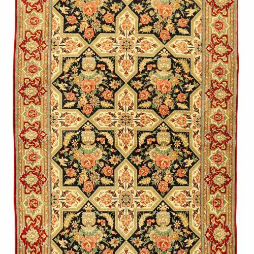 Null A very fine part-silk North Persian Kirman rug, third quarter 20th century,&hellip;