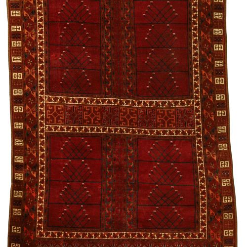 Null An Afghan Hatchlie rug, second quarter 20th century, the central field with&hellip;