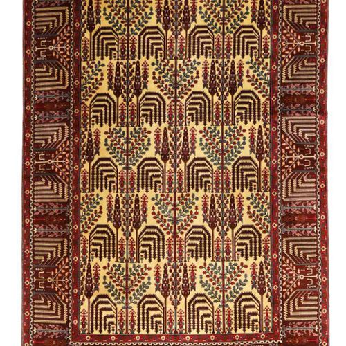 Null An Afghan Turkmen carpet, last quarter 20th century, the central field with&hellip;