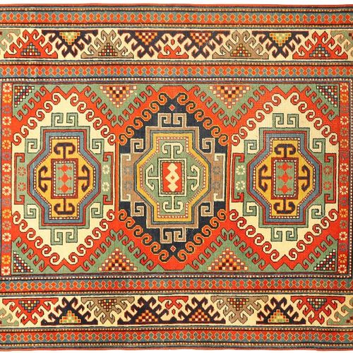 Null A Kazak rug, third quarter 20th century, the central field with three geome&hellip;
