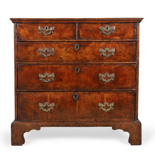 Null A George II walnut and feather banded chest, second quarter 18th century, t&hellip;