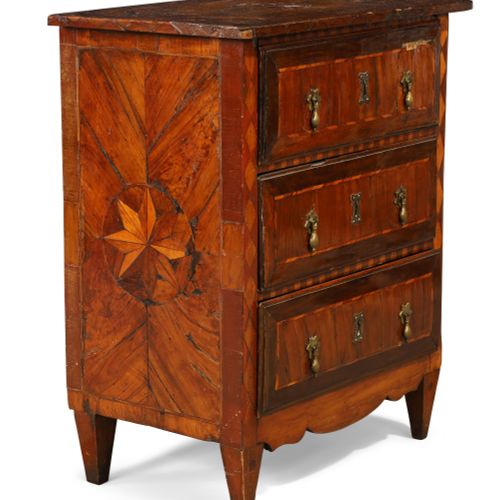 Null A walnut side chest, 18th century, possibly Maltese, the rectangular top ab&hellip;
