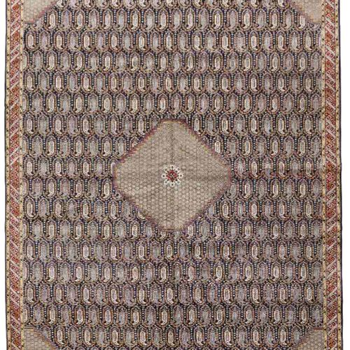 Null A modern Azerbaijani silk Baku carpet, the central diamond medallion with f&hellip;