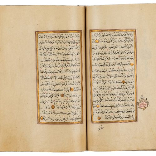 Null A Quran, Ottoman Turkey

signed Al-Sayyid Husein al-Hamdi, dated 1273AH/185&hellip;