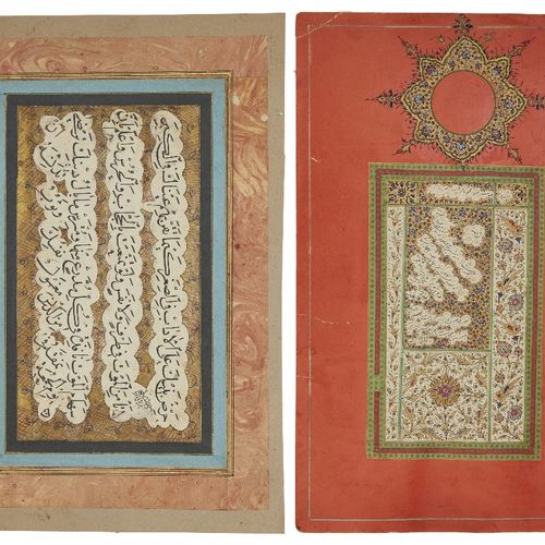 Null Deux panneaux calligraphiques,

Iran Qajar, 19e siècle

Le premier avec tro&hellip;