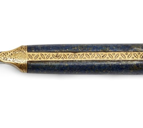 Null Poignard en acier moulé (kard) à poignée en lapis-lazuli et incrustations d&hellip;