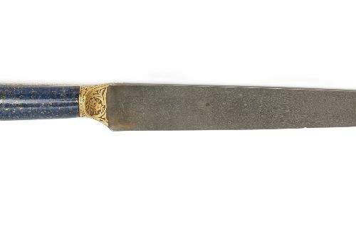Null Poignard en acier moulé (kard) à poignée en lapis-lazuli et incrustations d&hellip;