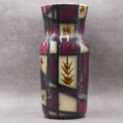 Null ACCOLAY. Vase en céramique polychrome. Hauteur : 44 cm