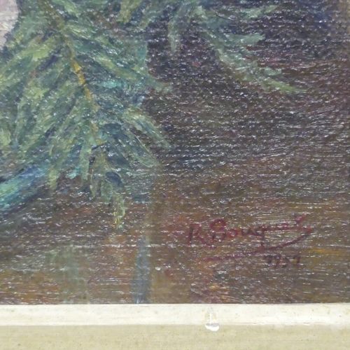Null Raymonde BOUQUET, Fleurs, huile sur toile, Signé en bas à droite et daté 19&hellip;