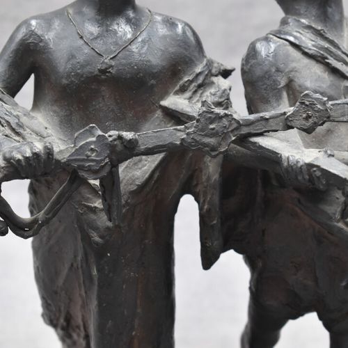 F. DE MATTEIS, Bronze F. DE MATTEIS, Couple de musiciens. Bronze à patine noire,&hellip;