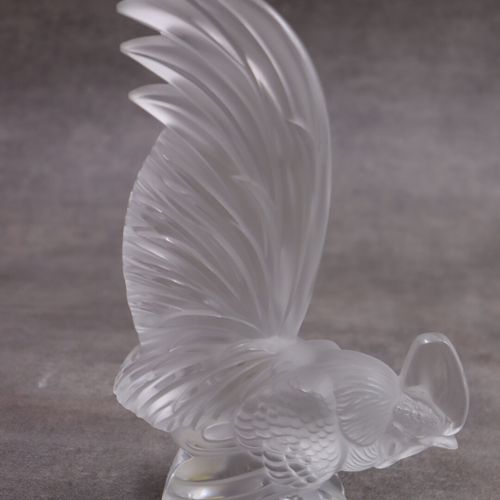 LALIQUE FRANCE LALIQUE Frankreich. Dekoratives Element, Kristallhahn, signiert a&hellip;