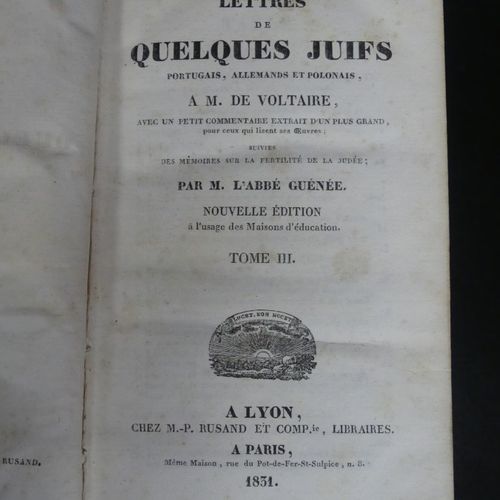 Null ABBE GUENEE (1717-1803), LETTRES DE QUELQUES JUIFS Portugais, Allemands et &hellip;