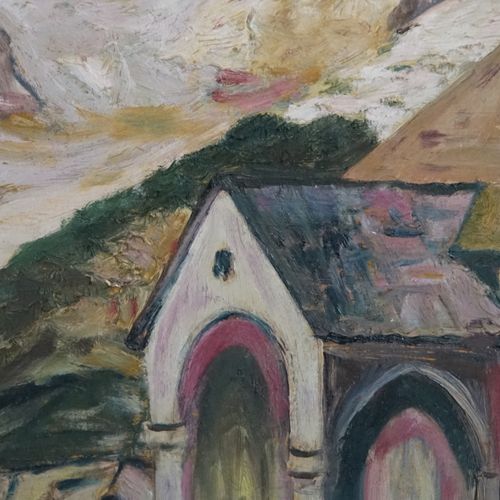 Lucien QUENARD Lucien QUENARD (1902 1995) La Neige, vue de l'Eglise Romanc des t&hellip;