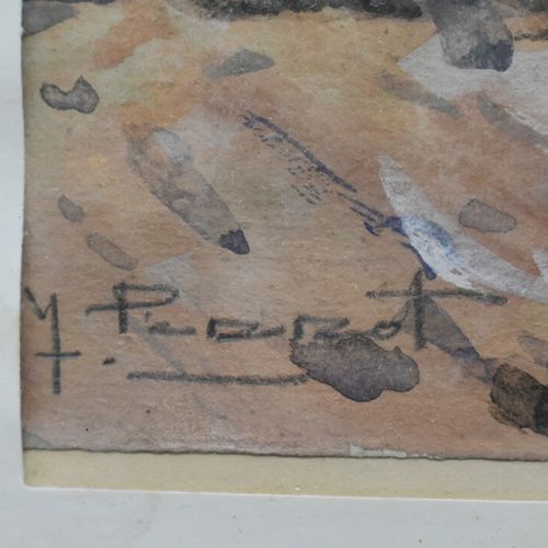 Null PERROT, Bord de mer, aquarelle sur papier, Signé en bas à droite Perrot. Di&hellip;