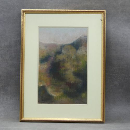 Eva RAJ PAWL Eva RAJ PAWL (1928), Paysage montagneux, pastel sur papier. Signé e&hellip;