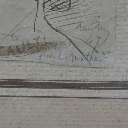Dessin Portrait d'homme, dessin à l'encre et au crayon sur papier, signé Nicault&hellip;