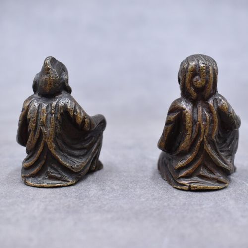 JAPON. Lot de deux personnages en bronze JAPON. Lot de deux personnages en bronz&hellip;