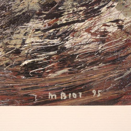 Null Michel BIOT (1936-2020), La montagne biblique, huile sur toile, signée en b&hellip;