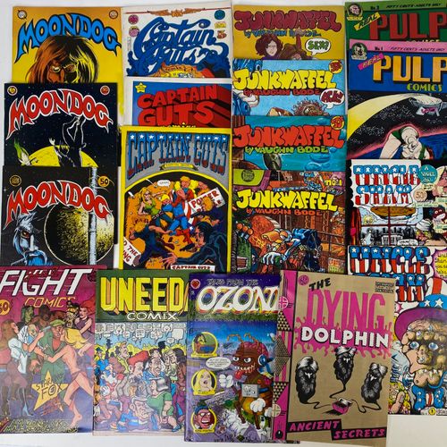 Null UNDERGROUND COMICS -- PRINT MINT -- JUNKWAFFEL. By Vaughn Bodé. #1-4. 1971-&hellip;