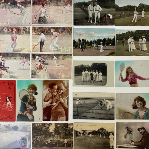 Null TENNIS POSTCARDS -- COLLECTION OF 518 PICTURE POSTCARDS OF PLAYERS/COURTS, &hellip;