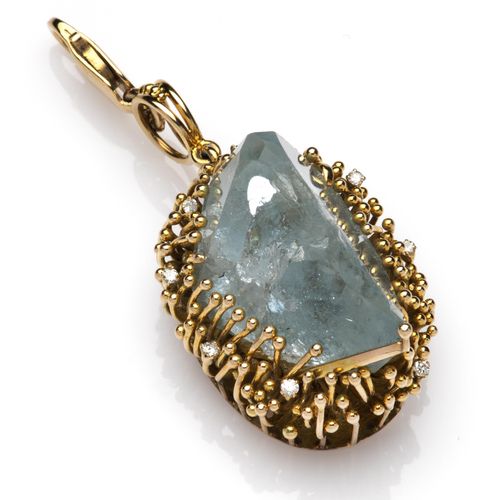 A whimsical aquamarine and diamond pendant, Kevin Skurriler Aquamarin- und Diama&hellip;