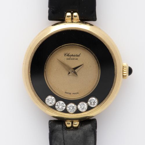 An 18k gold lady's diamond wristwatch, by Chopard 萧邦的18K金女士钻石腕表，编号：203645.001。20&hellip;