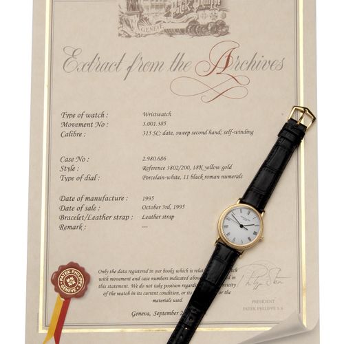 An 18k gold gentlemen's wristwatch with date, by Patek Philippe Un orologio da p&hellip;