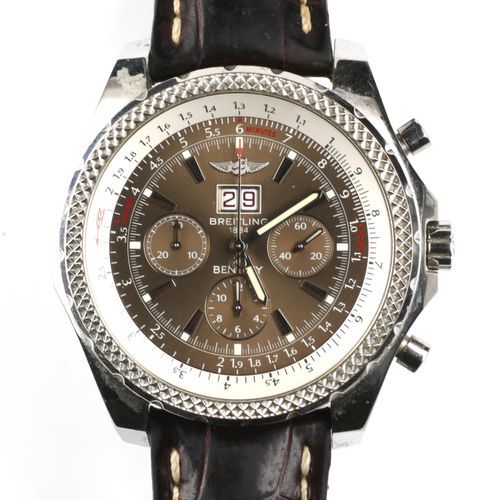 A steel gentlemen's wristwatch with chronograph and date, by Breitling Eine stäh&hellip;
