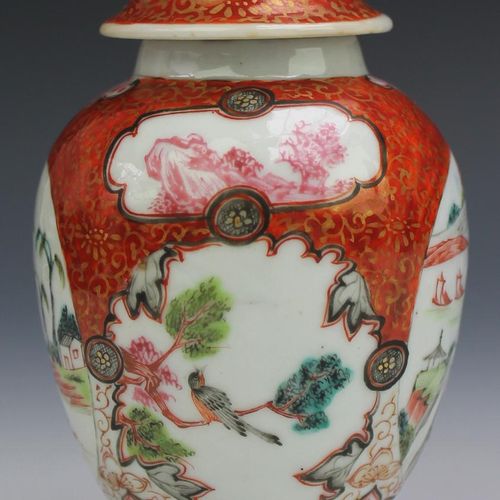 A famille rose tea canister Famille-Rose-Teekanne, Yongzheng-Periode (1722-35) o&hellip;